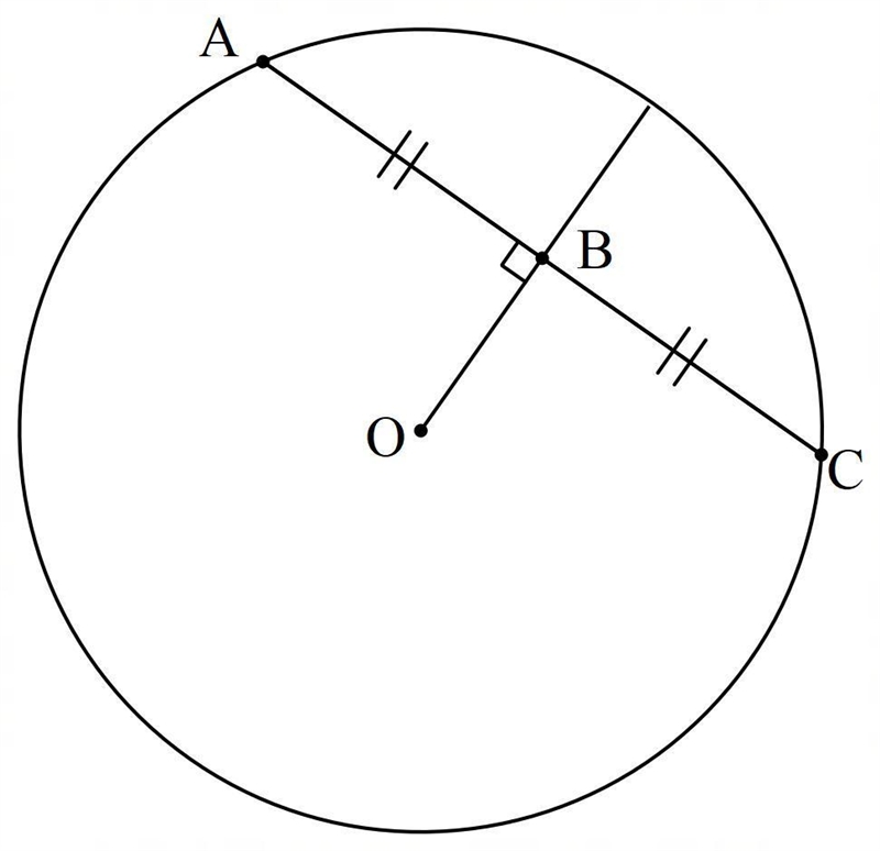 Part AConstruct a circle of any radius, and draw a chord on it. Then construct the-example-1