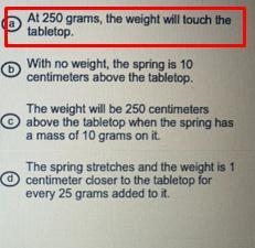 During a physics lab, students added weights of different masses to aspring. After-example-3