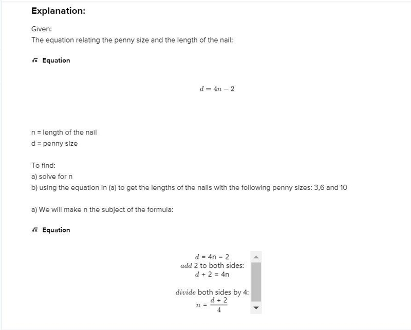 The penny size of a nail indicates the length of the nail. The penny size d is given-example-1