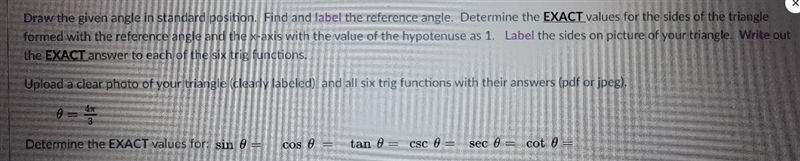 -Draw the given angle in standard position.-Find and label the reference angle.-Determine-example-1