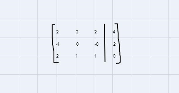 Convert the following system of equations into an augmented matrix: (1) 2x + 2y + 2z-example-2