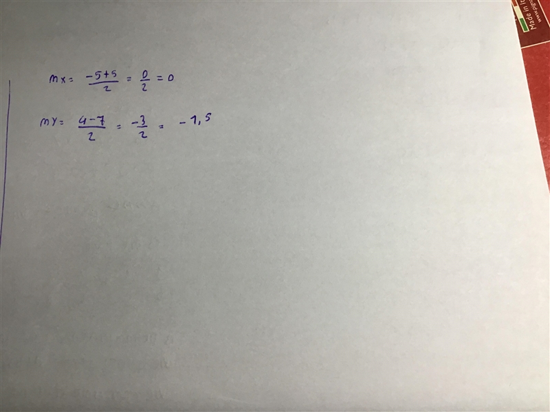 Midpoint Between Two Given Points Find the midpoint of the line segment with the endpoints-example-1