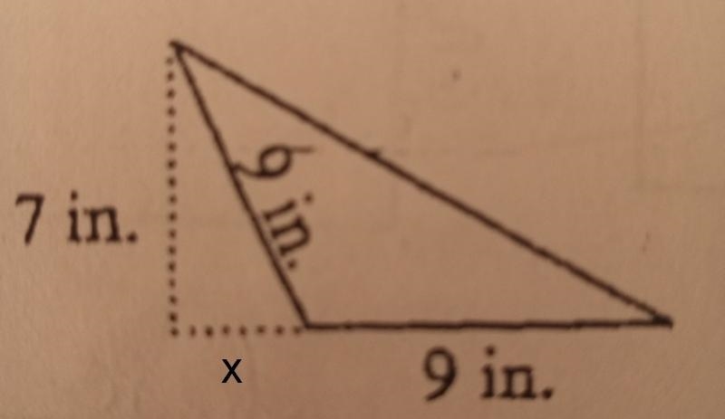 7 in. 6in. 9 in. it's the formula of a triangle-example-1