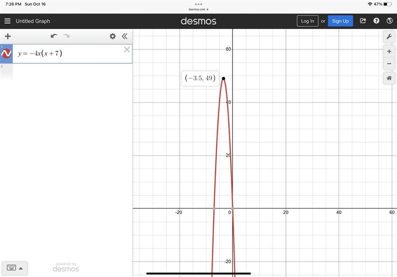 I JUST need the vertex of the parabola, thank you-example-1