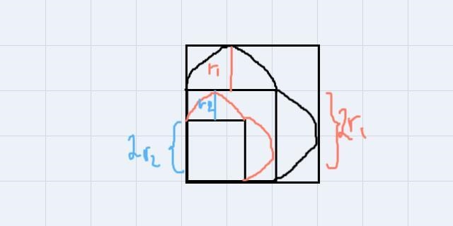 The figure above shows a big square that contains 2 smaller squares in orange and-example-1