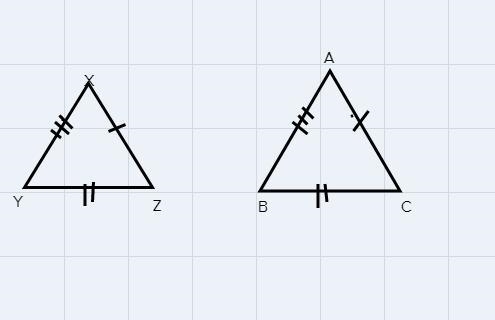 True or false similar triangles always have equal lengths of corresponding sides-example-1