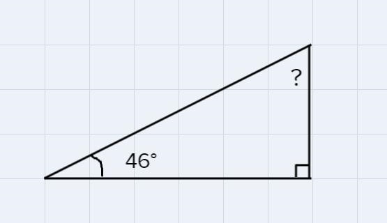 on a math test the student were given a right traingle. one of the acute angles has-example-1