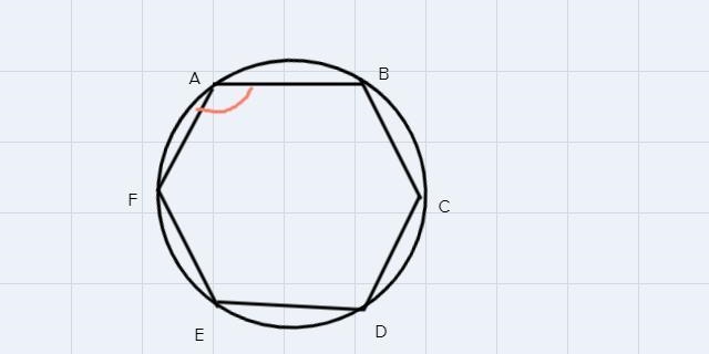 A circle P is circumscribed about a regular hexagon ABCDEF-example-1