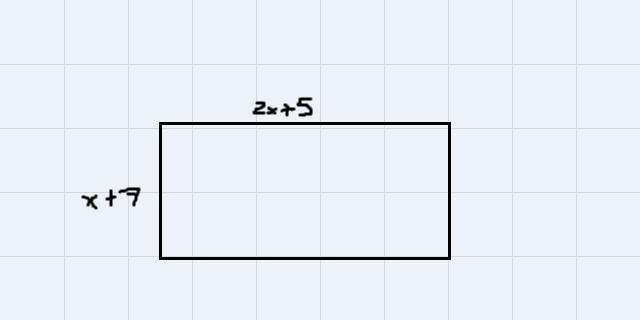 3) Transfer length of a principal’s office is 2x+5 feet and the width is X+7 feet-example-1