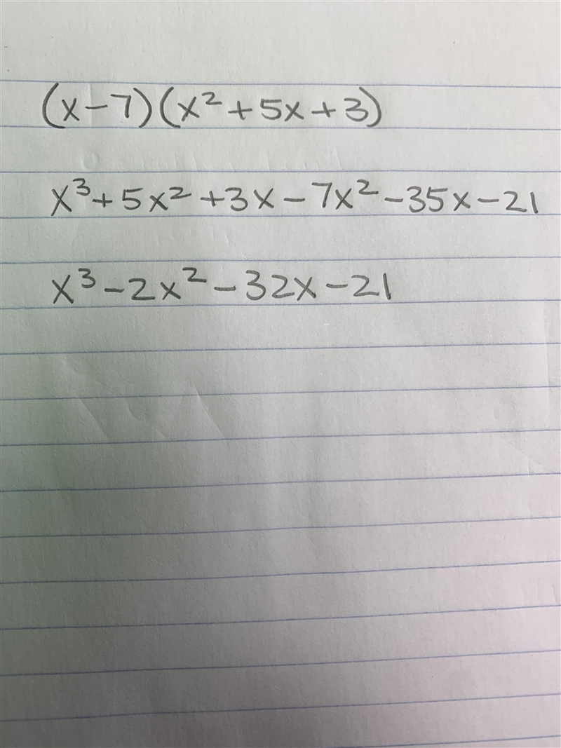 Find the product (x-7)(x^2+5x+3)-example-1