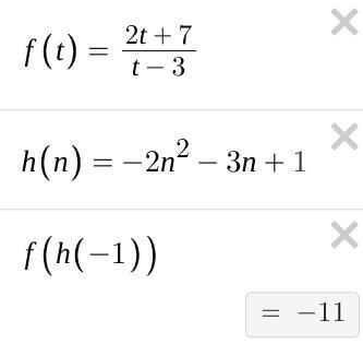 Find f(h(-1)) 2 -9 11 -11-example-1