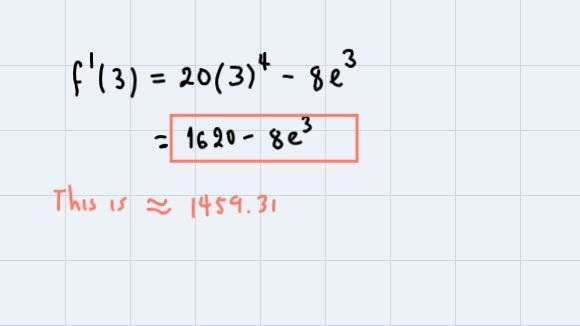 F(x) = 4x ^ 5 - 8e ^ x , find:-example-3