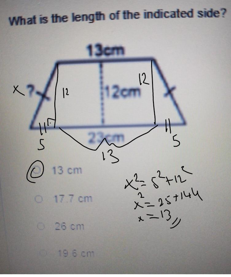 What is the length of the indicated side? ​-example-1