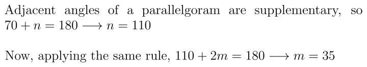 Find the value of each variable in the parallelogram.-example-1