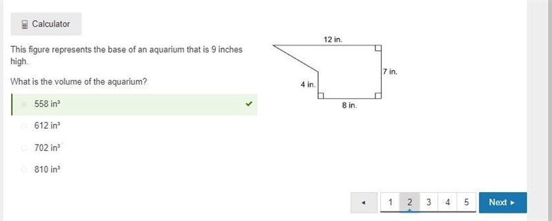 This figure represents the base of an aquarium that is 9 inches high What is the volume-example-1