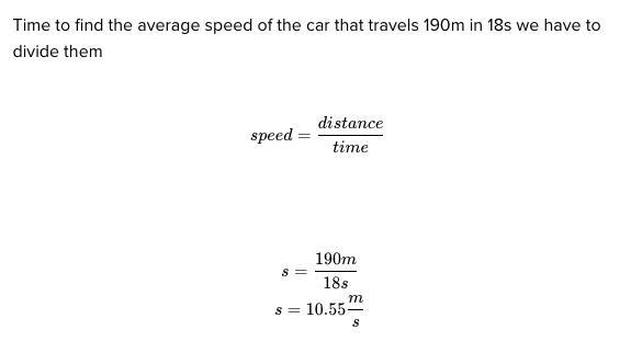 A car travels 190 m south in 18 seconds. What is the cars average speed, in kilometers-example-2