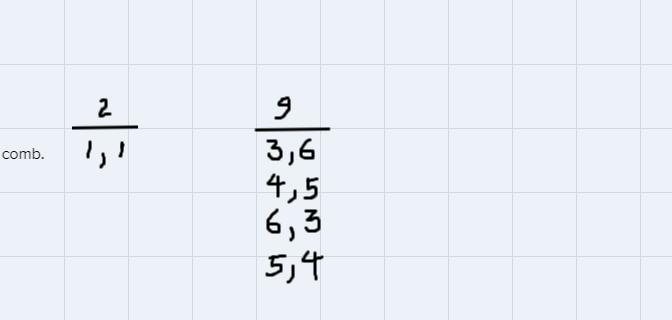 If two dice are rolled one time, find the probability of getting these results. Enter-example-1