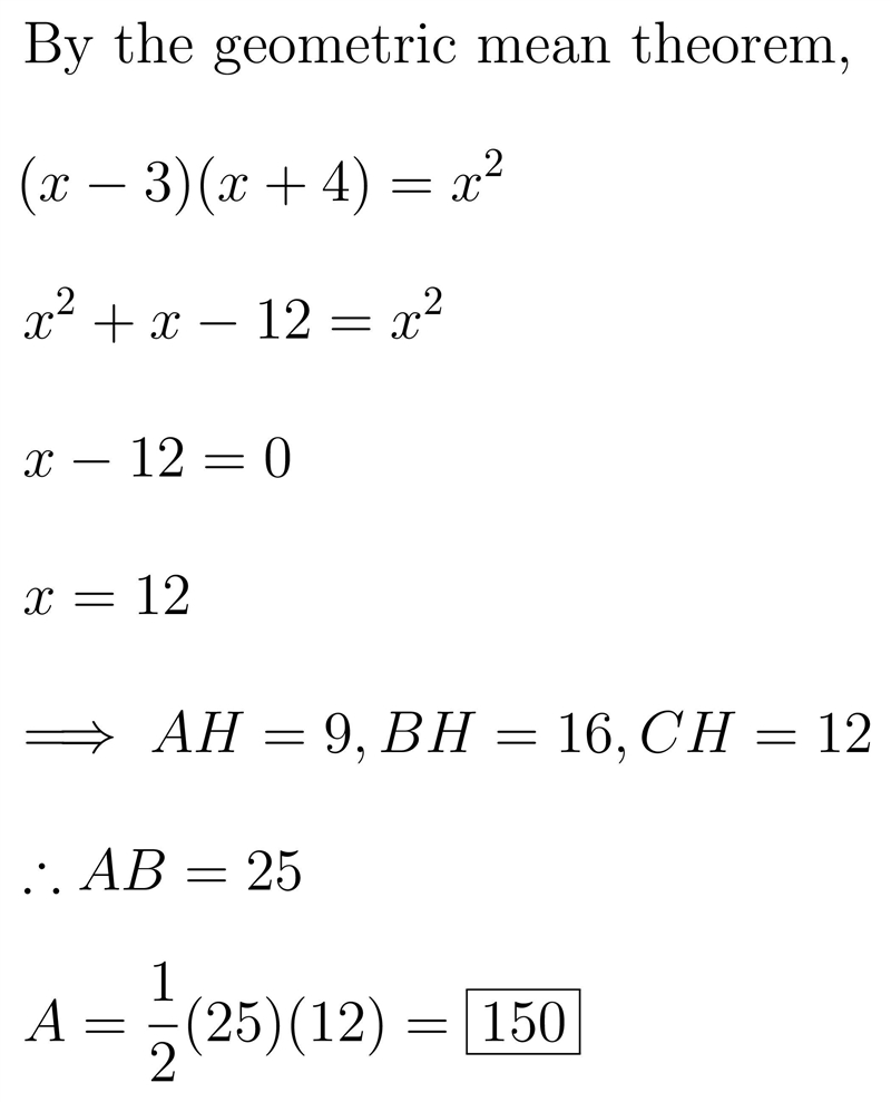 Let ABC be a right triangle (∠C=90°). Let CH be the altitude of the triangle ABC. Given-example-1