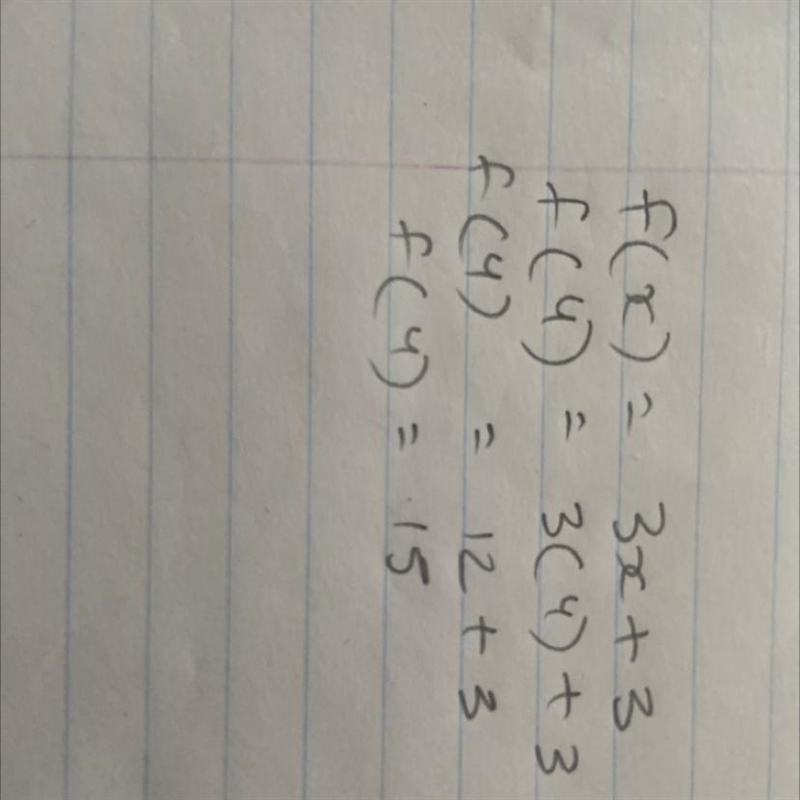 # f(x) = 3x + 3; f(4) * Your answer-example-1