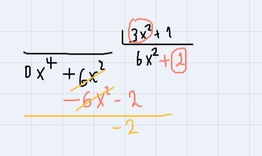 18x^4 + 9X^2+ 3X^2 dived by 3x^2 + 1-example-3