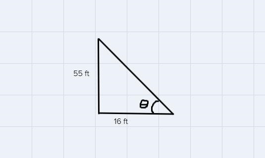 What is the angle of elevation of the sun if a 55 foot tall flag pole casts a 16 foot-example-1