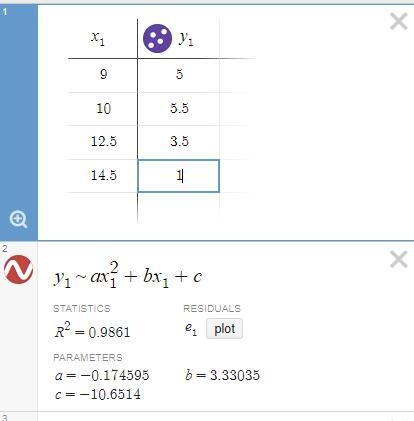 Find the correct equation. make sure the purple ball goes through the stars.-example-2