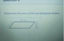 Question 3 Determine the area of the parallelogram below 8 cm 2.8 cm 2.2 cm-example-1