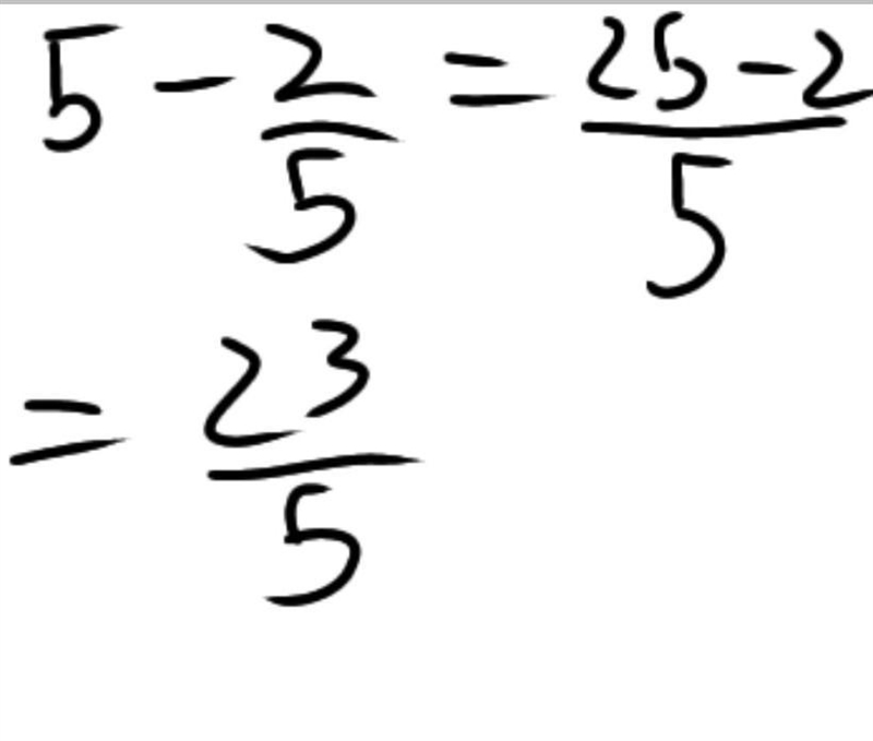 What is the difference of 5 and 2/5? Show your work.-example-1