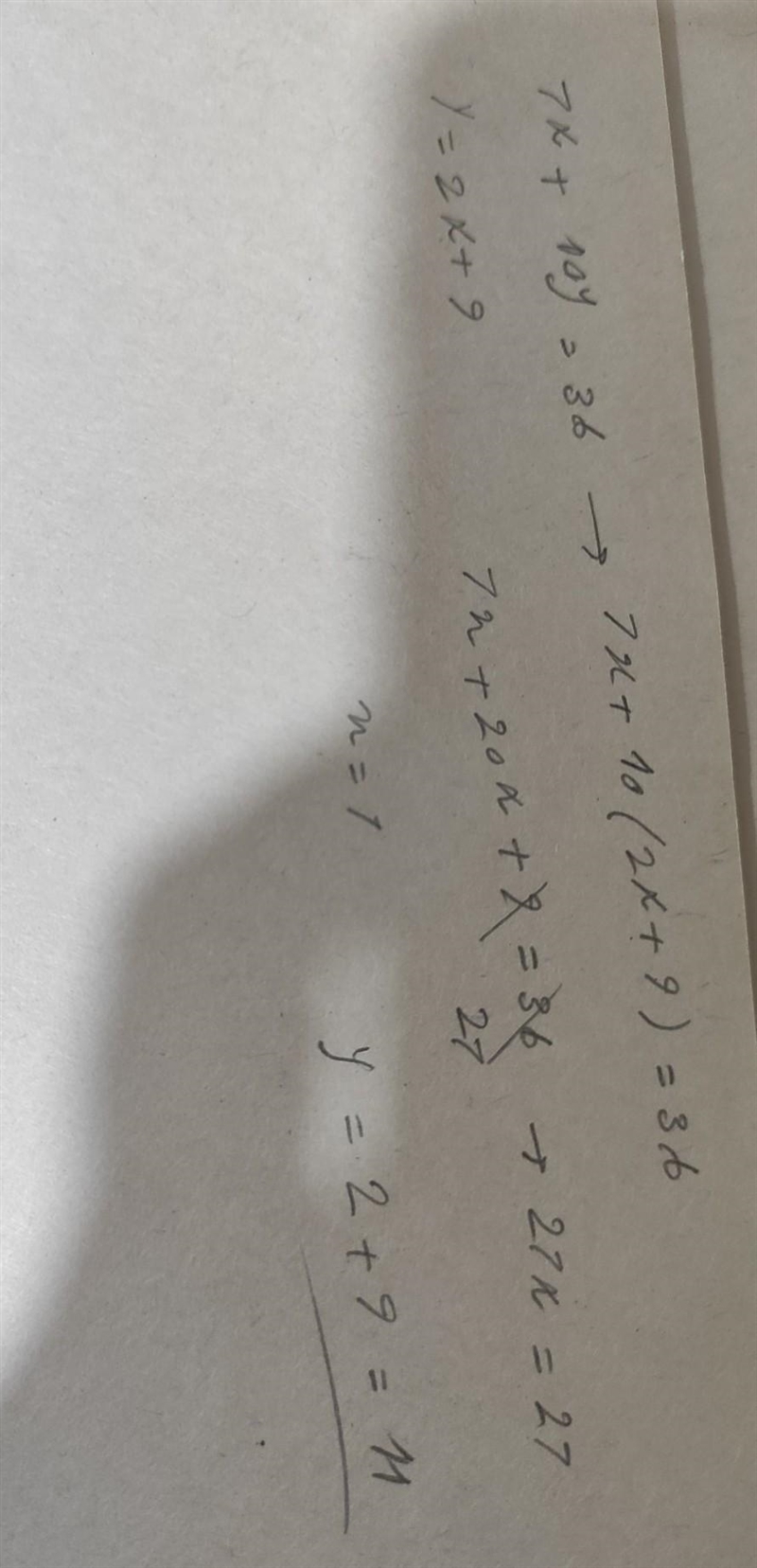 7x+10y=36 y=2x+9 ​ x=x=x, equals y=y=y, equals-example-1