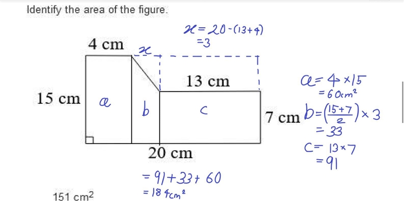 Identify the area of the figure-example-1