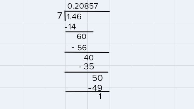 1.46÷7 find out the solutions and reasoning-example-1