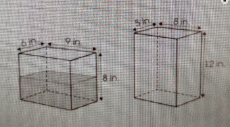 The first tank shows is half filled with water. The water from first tank is poured-example-1