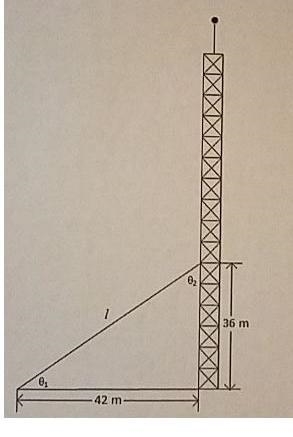 The guy wires for an antenna tower areattached 36 meters above the groundlf theother-example-1