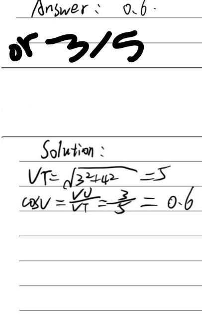 Find the value of cos V V rounded to the nearest hundredth, if necessary.-example-2