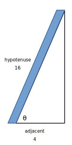 . You lean a 16 foot ladder against the wall. If the base is 4 feet from the wall-example-1