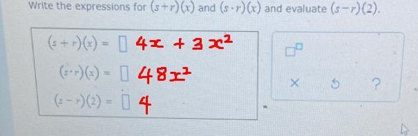 Suppose that the functions and s are defined for all real numbers x as follows r(x-example-1