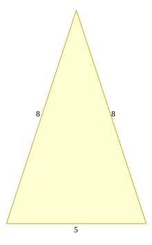 What type of triangle is shown in the image? A triangle with two sides that are each-example-1