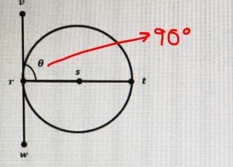 line segment VM intersects circle S at point R what must the measure of angle o be-example-2