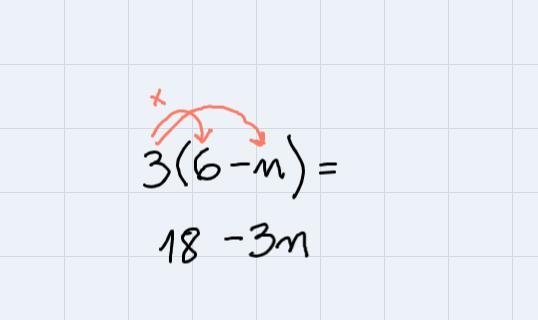 Distributive property to solve 3(6-n)-example-1