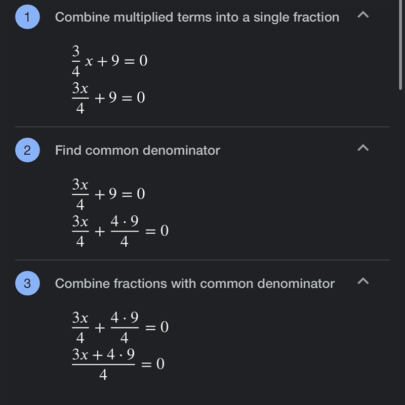 3/4x + 9 = 0 Please help with this-example-1