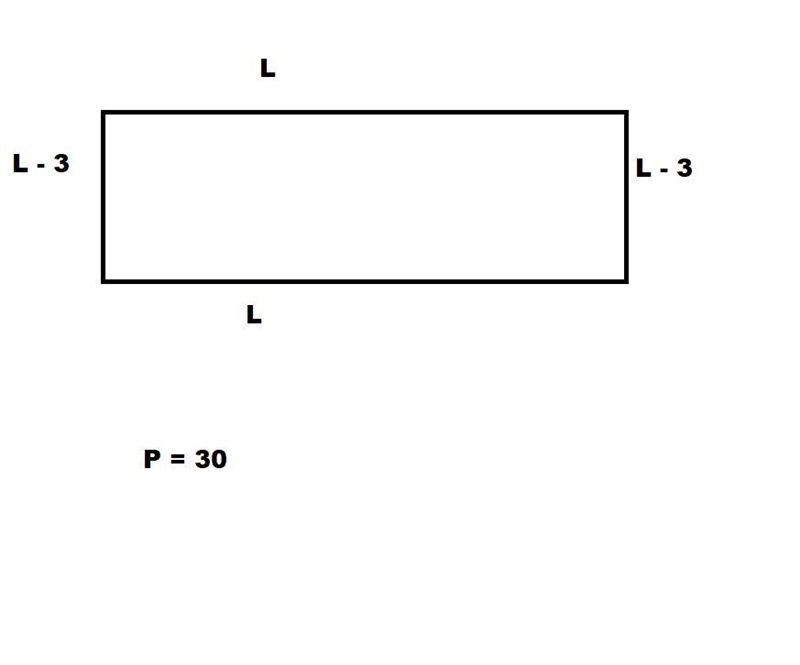 62. The width of a rectangle is 3 cm less than its length. The perimeter of the rectangle-example-1