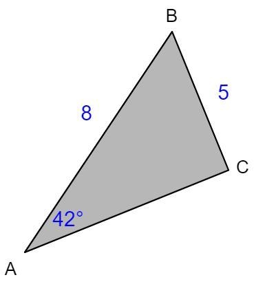 Which of the following relationships apply to A ABC with ZA = 42°, AB = 8,BC= 5.-example-1