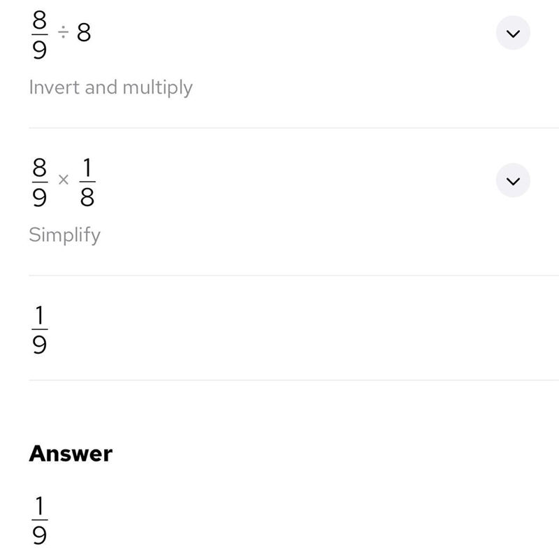 Divide. Express your answer in simplest form. 8/9 ÷ 8-example-1