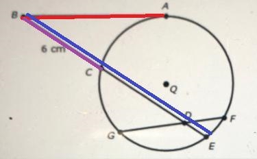 AB is tangent to circle Q at point A, BE is a secant segment, and FG is a chord BC-example-2