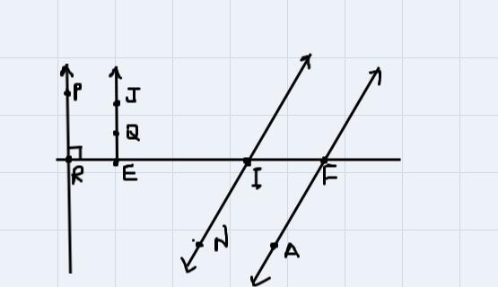 Use the diagram at the right name the following three points ray-example-1