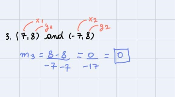 Find the slope, if it exists, of the line containg the pairs of points1. ( 0, 3 ) and-example-3