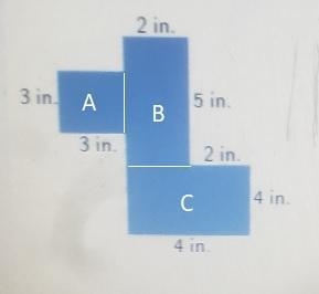 Find the area of the irregular figure. 2 in. 3 in. 5 in A = [? ]in.? 3 in. 2 in 4 in-example-1