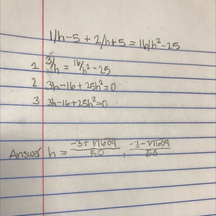 1/h-5 + 2/h+5 = 16/h²-25-example-1