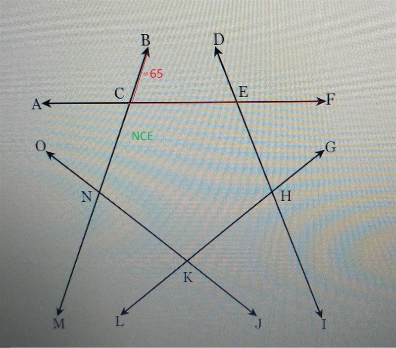 If mZFCB = 65°, then what is mZNCE? B D C с E At G N H K M L I J-example-1