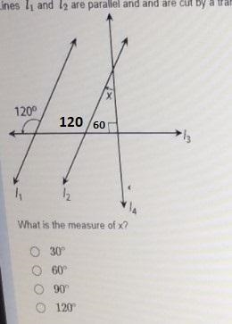 Lines L, and ly are parallel and and are cut by a vansversal, ling ly Ling ly is perpendicular-example-1